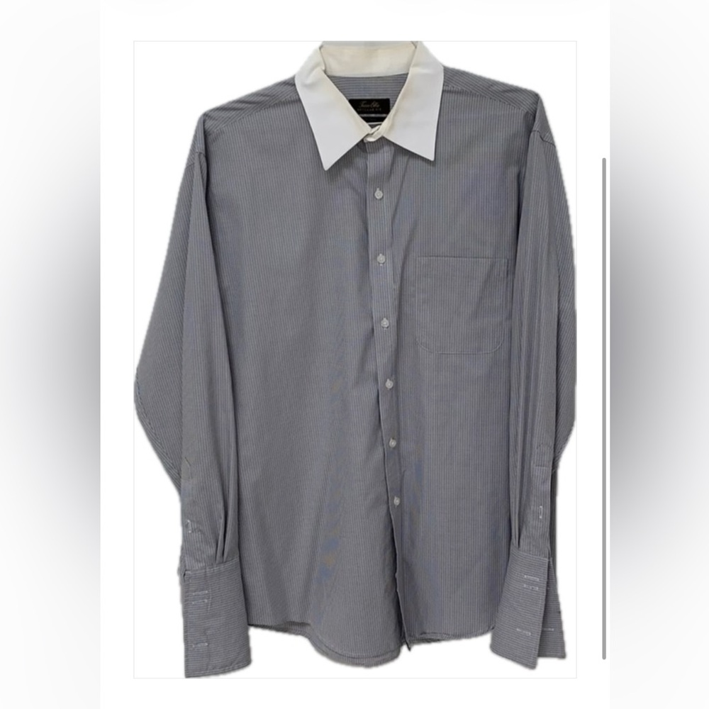 Tasso Elba white collar regular fit button down